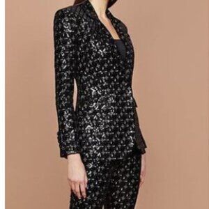 Nadine Merabi Black Sequin Meghan Blazer S